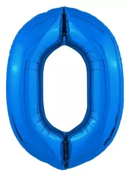 Шар фольгированный 40" «Цифра 0», цвет синий Slim