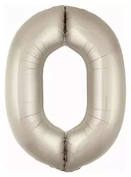 Шар фольгированный 40 «Цифра 0», Slim, мистик крем