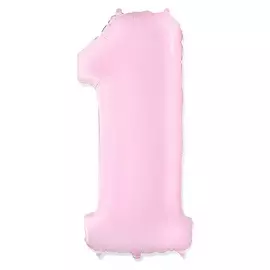 Шар фольгированный 40"цифра"1" розовый