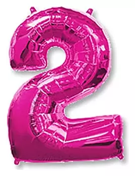 Шар фольгированный 40" «Цифра 2», цвет фуксии
