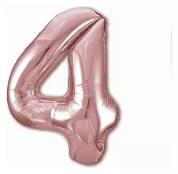 Шар фольгированный 40" «Цифра 4», цвет розовое золото Slim