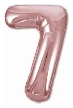 Шар фольгированный 40" «Цифра 7», цвет розовое золото Slim