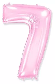 Шар фольгированный 40 "Цифра 7" розовый, Pink