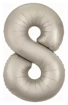 Шар фольгированный 40 «Цифра 8», Slim, мистик крем