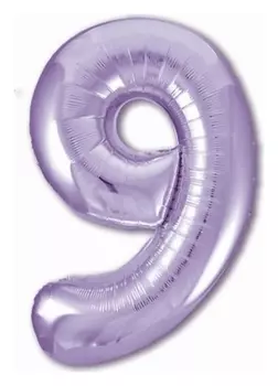 Шар фольгированный 40" «Цифра 9», цвет пастельный фиолетовый Slim
