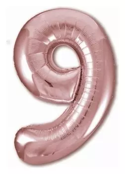 Шар фольгированный 40" «Цифра 9», цвет розовое золото Slim