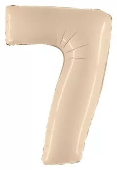 Шар фольгированный 40" «Цифра семь», сатин сream