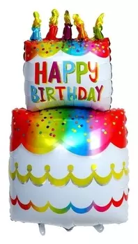 Шар фольгированный 40" «Торт со свечками»