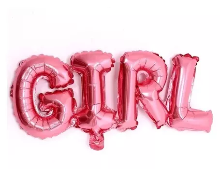 Шар фольгированный 44" надпись Girl, цвет рзовый