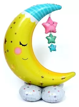 Шар фольгированный 62" «Месяц. звёзды», фигура