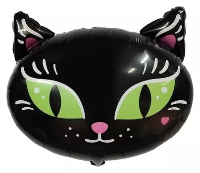 Шар фольгированный фигура 24""черная кошечка", инд.упаковка