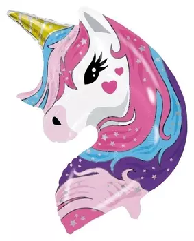 Шар фольгированный фигура 26""единорог", инд.упаковка