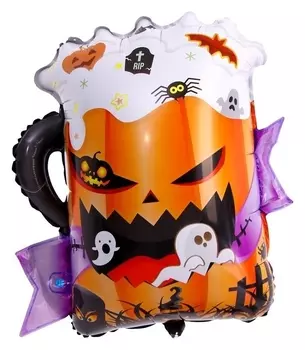 Шар фольгированный Кружка Хеллоуин D=24