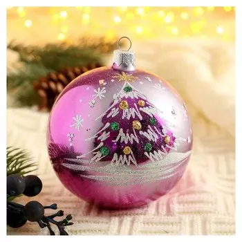 Шар "Ёлка с шарами" 9,5 см