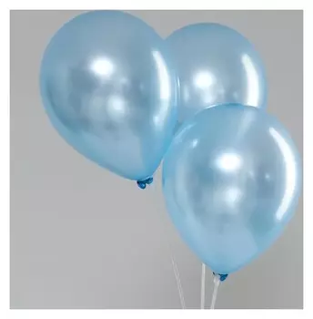Шар латексный 10", перламутровый, набор 100 шт, цвет голубой
