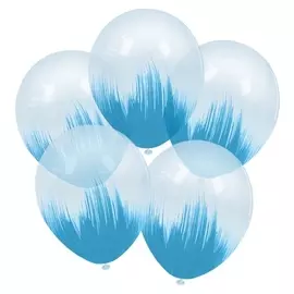 Шар латексный 12" «Браш», голубой хрусталь, кристалл, набор 5 шт.
