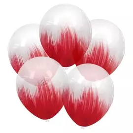 Шар латексный 12", браш, красный, кристалл, набор 5 шт.