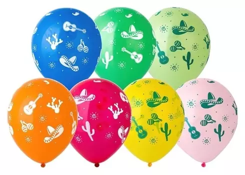 Шар латексный 12""ДР фиеста", шелкография, набор 25 шт.