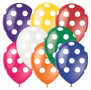 Шар латексный 12" «Горошек, яркое», декоратор, 5-сторонний, набор 5 шт.