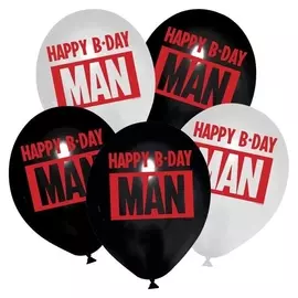 Шар латексный 12" Happy B-day, 5 шт.