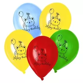Шар латексный 12" Happy Birthday, 5 шт.