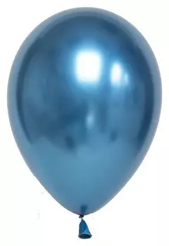 Шар латексный 12", хром, набор 50 шт., цвет лазурный
