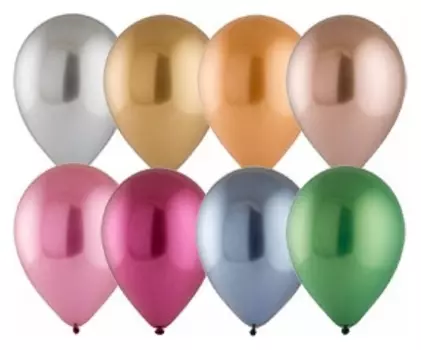 Шар латексный 12", хром сатин, набор 5 шт.