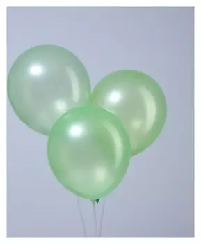 Шар латексный 12", металл, набор 12 шт., цвет салатовый