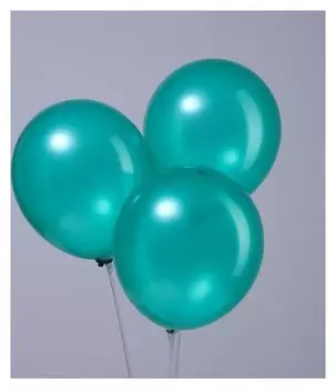 Шар латексный 12", металл, набор 12 шт., цвет зелёный