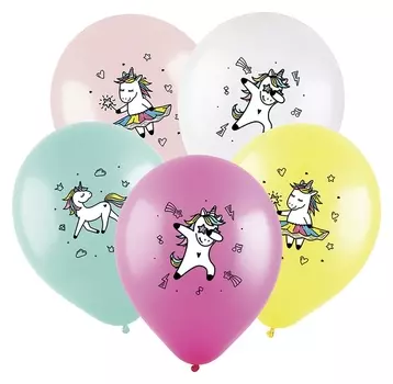 Шар латексный 12" «Милый единорог», пастель, набор 100 шт.