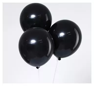 Шар латексный 12", пастель, набор 12 шт., цвет чёрный