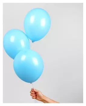 Шар латексный 12", пастель, набор 25 шт., цвет голубой