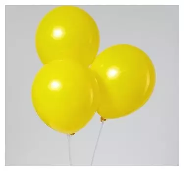 Шар латексный 12", пастель, набор 25 шт., цвет жёлтый