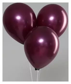 Шар латексный 12", перламутровый, набор 5 шт, цвет бургундия