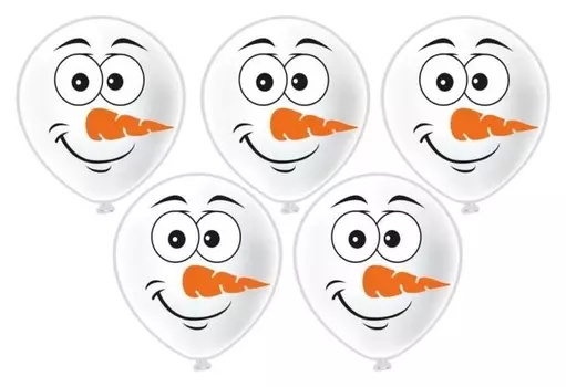 Шар латексный 12" «Праздник НГ! снеговик», 1-сторонний, набор 25 шт.