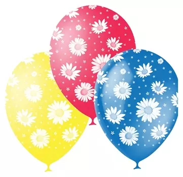 Шар латексный 12" «Ромашки», пастель, 5-сторонний, набор 25 шт.