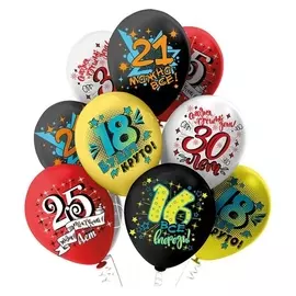 Шар латексный 12" «С ДР! круглые даты», пастель, 1-сторонний, набор 25 шт.