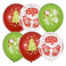 Шар латексный 12" «С новым годом!», пастель + декоратор (Шелкография), набор 25 шт.