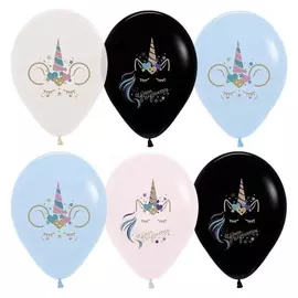 Шар латексный 12" «Сказочные единороги», пастель, 2-сторонний, набор 50 шт.