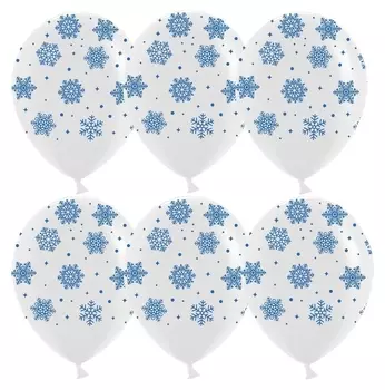 Шар латексный 12" «Снежинки», пастель, 5-сторонний, набор 25 шт.