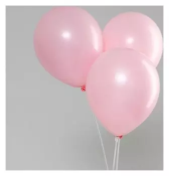 Шар латексный 12", стандарт, набор 12 шт, цвет розовый