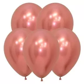 Шар латексный 12" «Зеркальный», Reflex, набор 12 шт., розовое золото