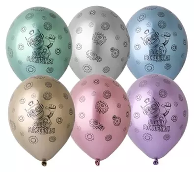 Шар латексный 14" «С ДР! робот», хром, набор 10 шт.