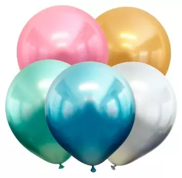 Шар латексный 18" «Зеркальные шары», хром, набор 25 шт.