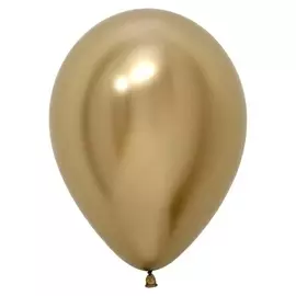 Шар латексный 5", хром, набор 100 шт., цвет золотой