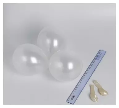 Шар латексный 5", металл, набор 100 шт., цвет белый