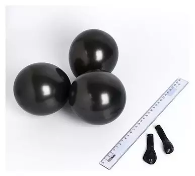 Шар латексный 5", металл, набор 100 шт., цвет чёрный