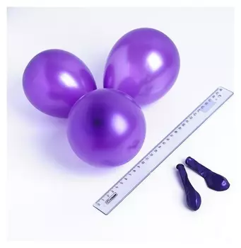 Шар латексный 5", металл, набор 100 шт., цвет фиолетовый