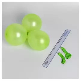 Шар латексный 5", металл, набор 100 шт., цвет салатовый