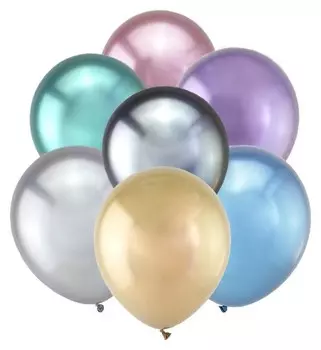 Шар латексный 5" «Зеркальный», хром, набор 10 шт.